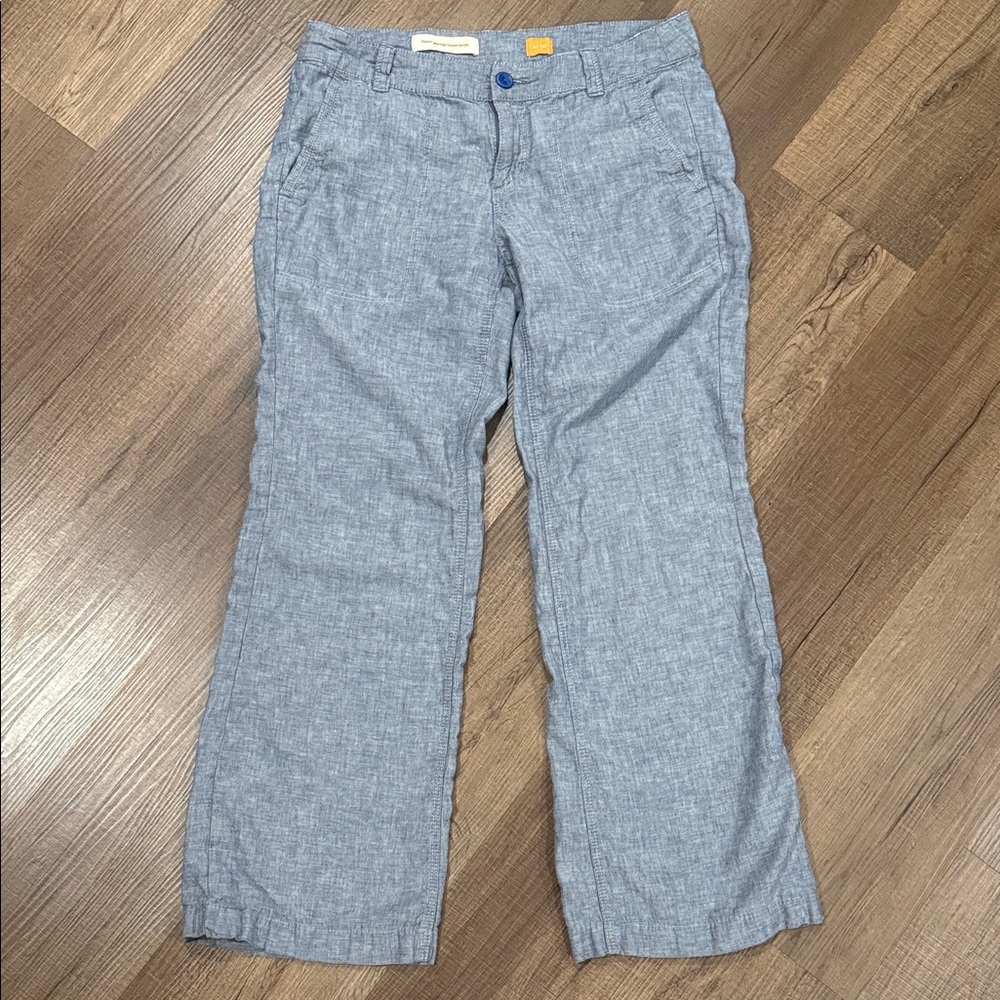 Anthropologie Light Blue Linen Trousers
